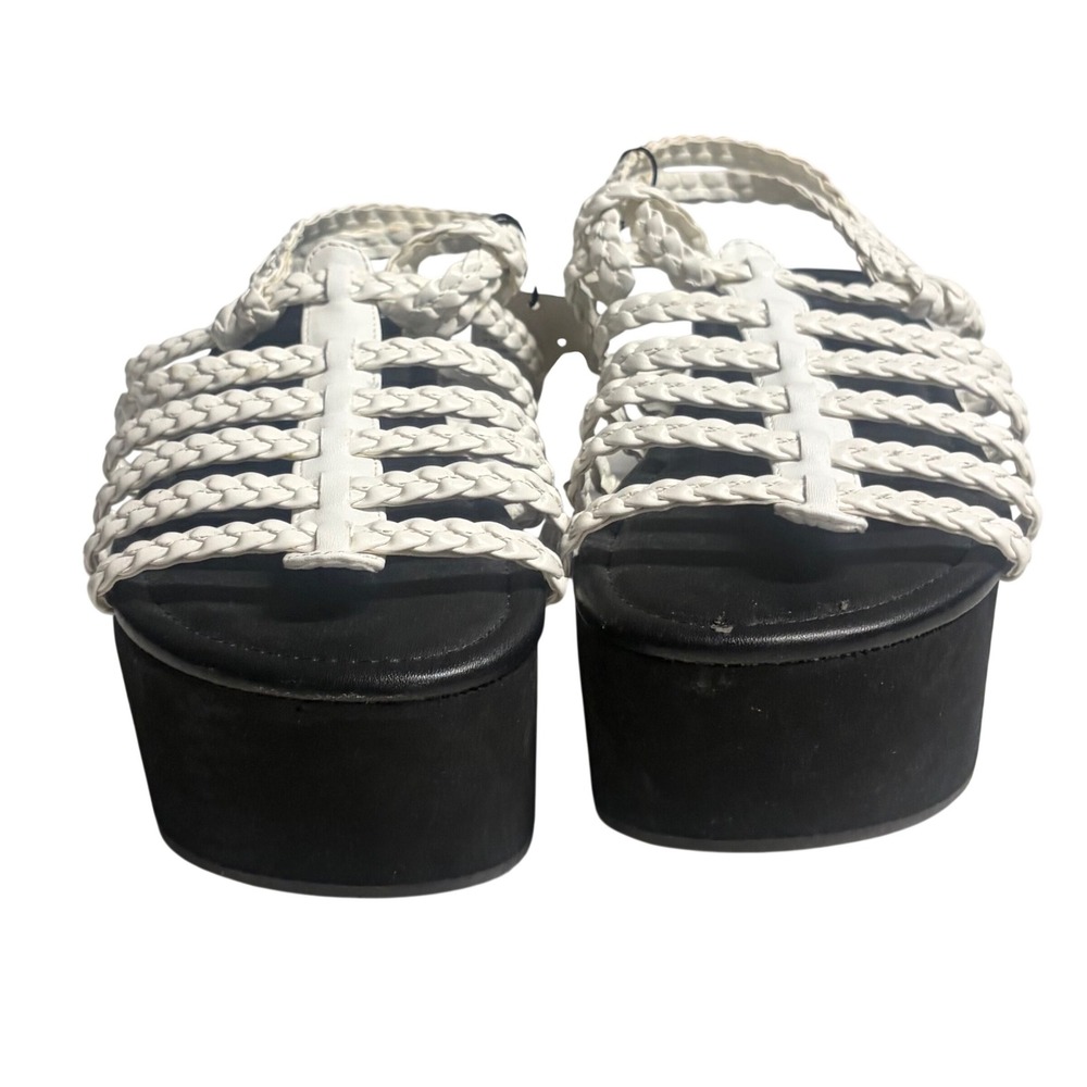 Urban Outfitters White Braided Strappy Flatform Platform Sandals Size 9 New Boho